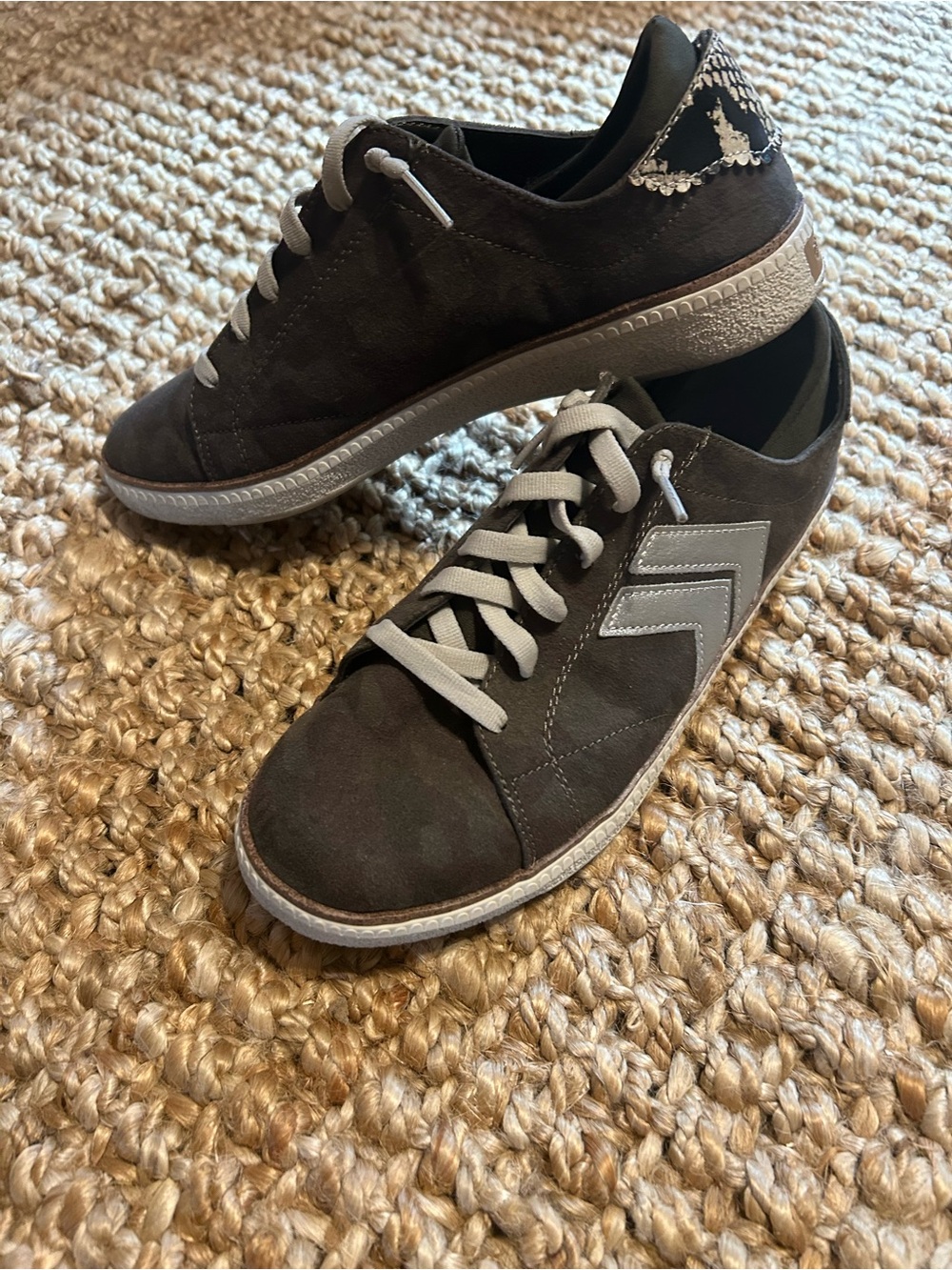 Dr. Scholl's Camo Sneakers with Silver Stripes & Snakeskin Accents